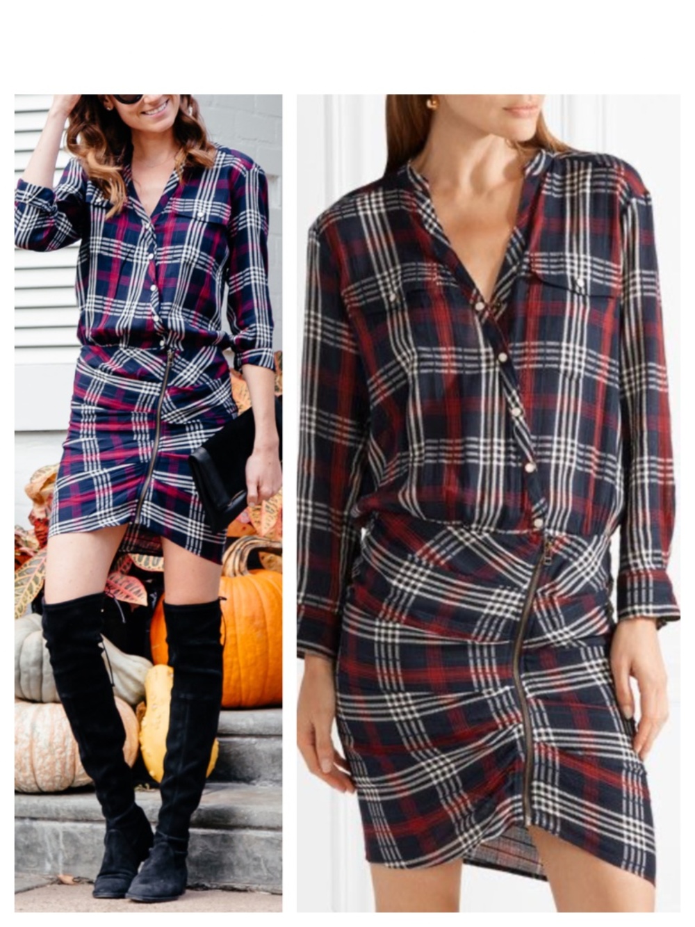 Veronica Beard Emory Mini Dress Sz 10 Medium Plaid Ruched Blue Red Cargo Luxury
